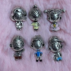 Family Mother Daughter Collection European Charm Bundle Set - 6 Pieces
